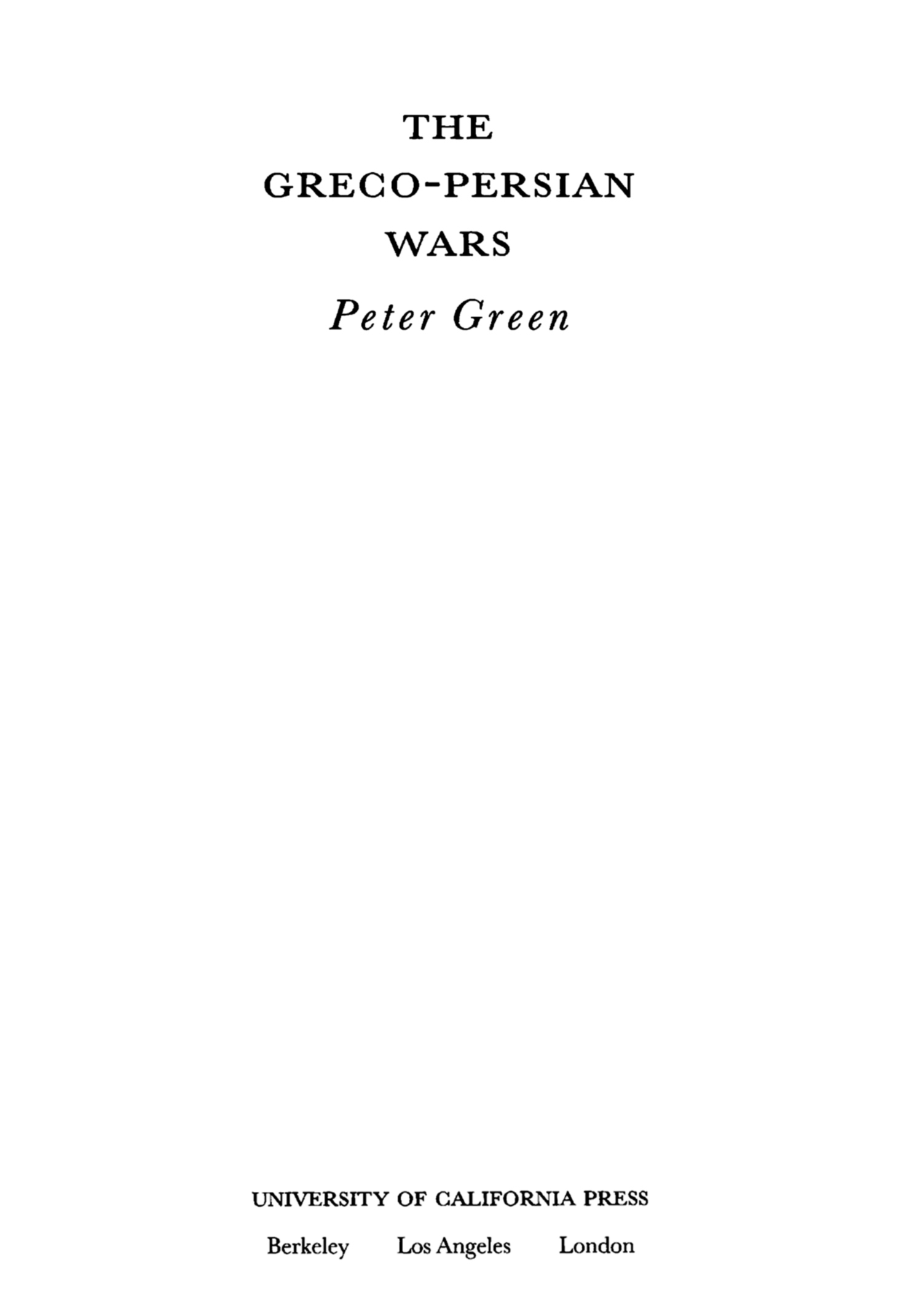The Greco-Persian Wars