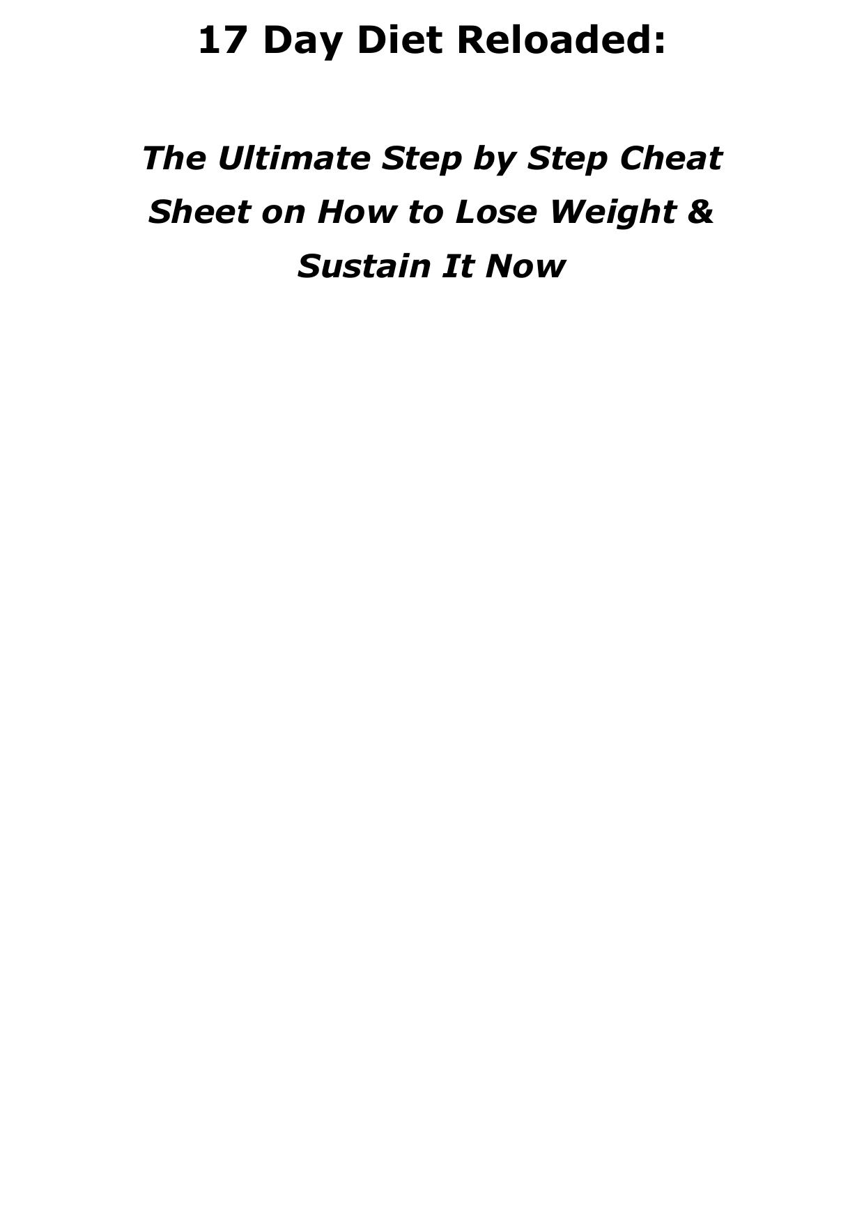 17 Day Diet Cheat Sheet
