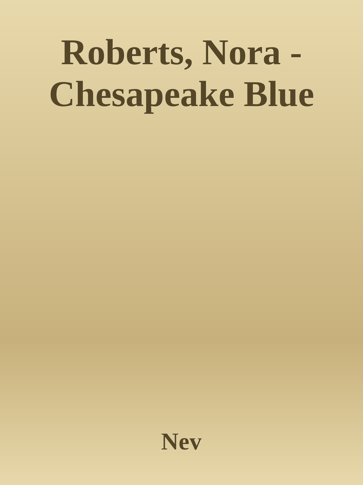 Roberts, Nora - Chesapeake Blue