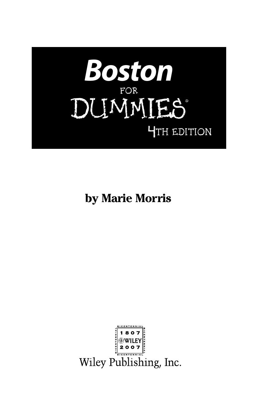 Boston for Dummies - Marie Morris