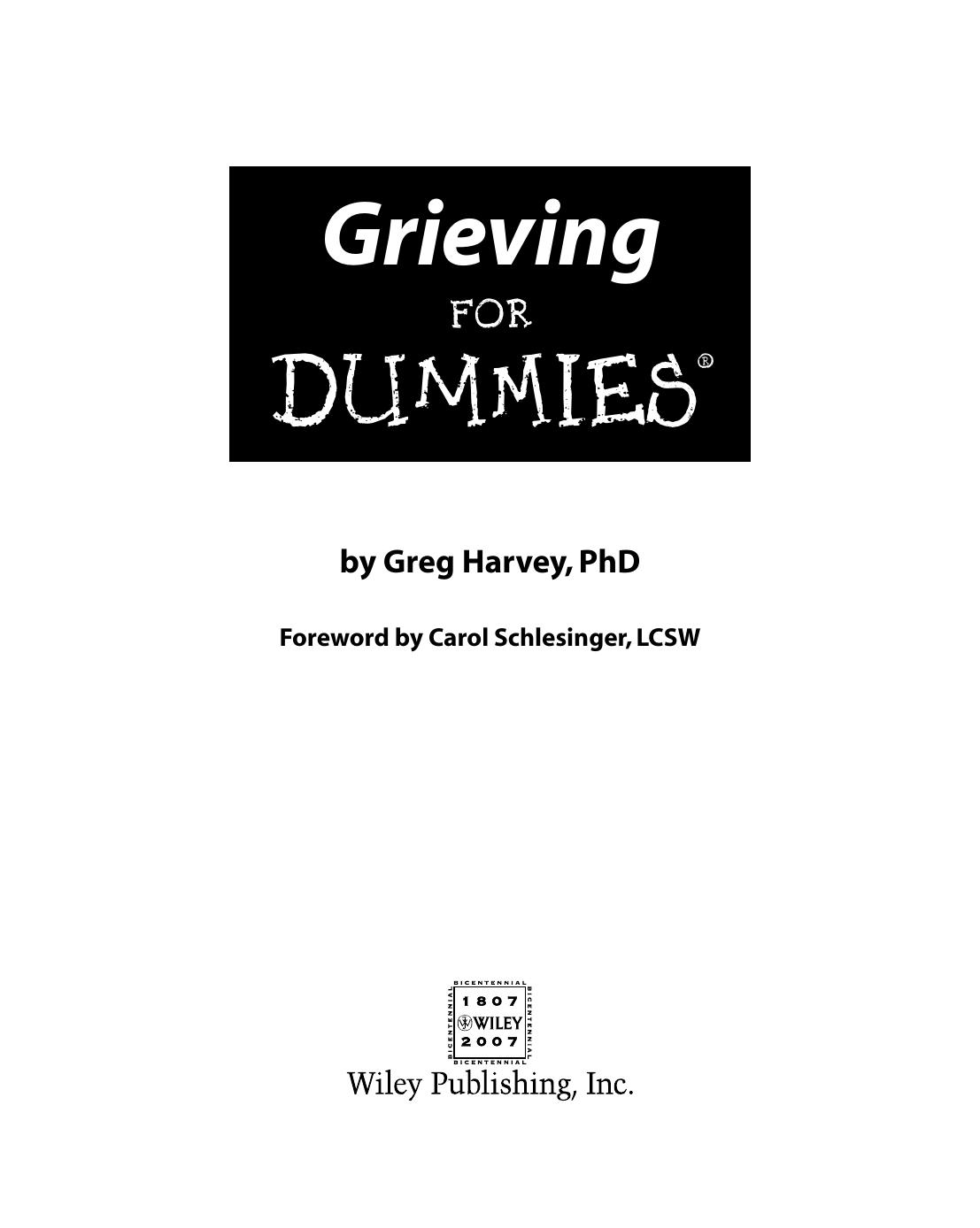Grieving for Dummies - Greg Harvey