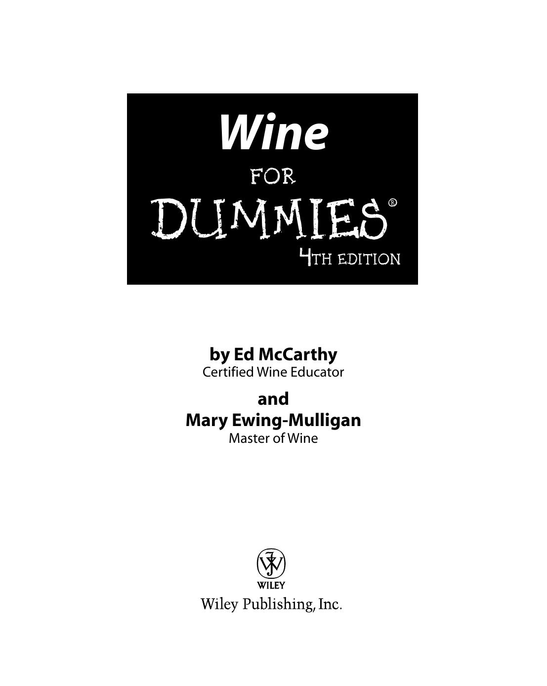 Wine for Dummies - Ed McCarthy