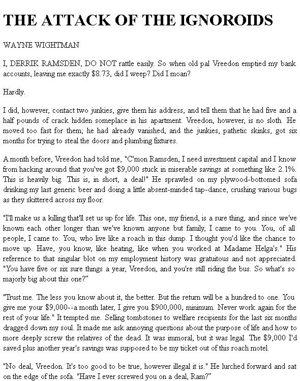 The Attack Of The Ignoroids