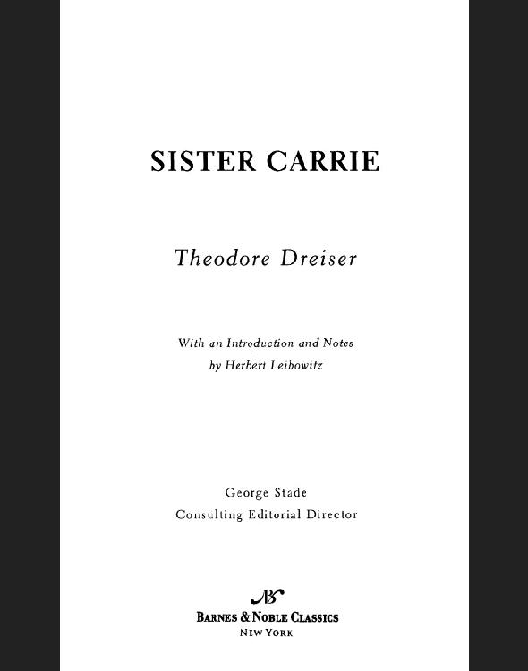 Sister Carrie (Barnes & Noble Classics Series)