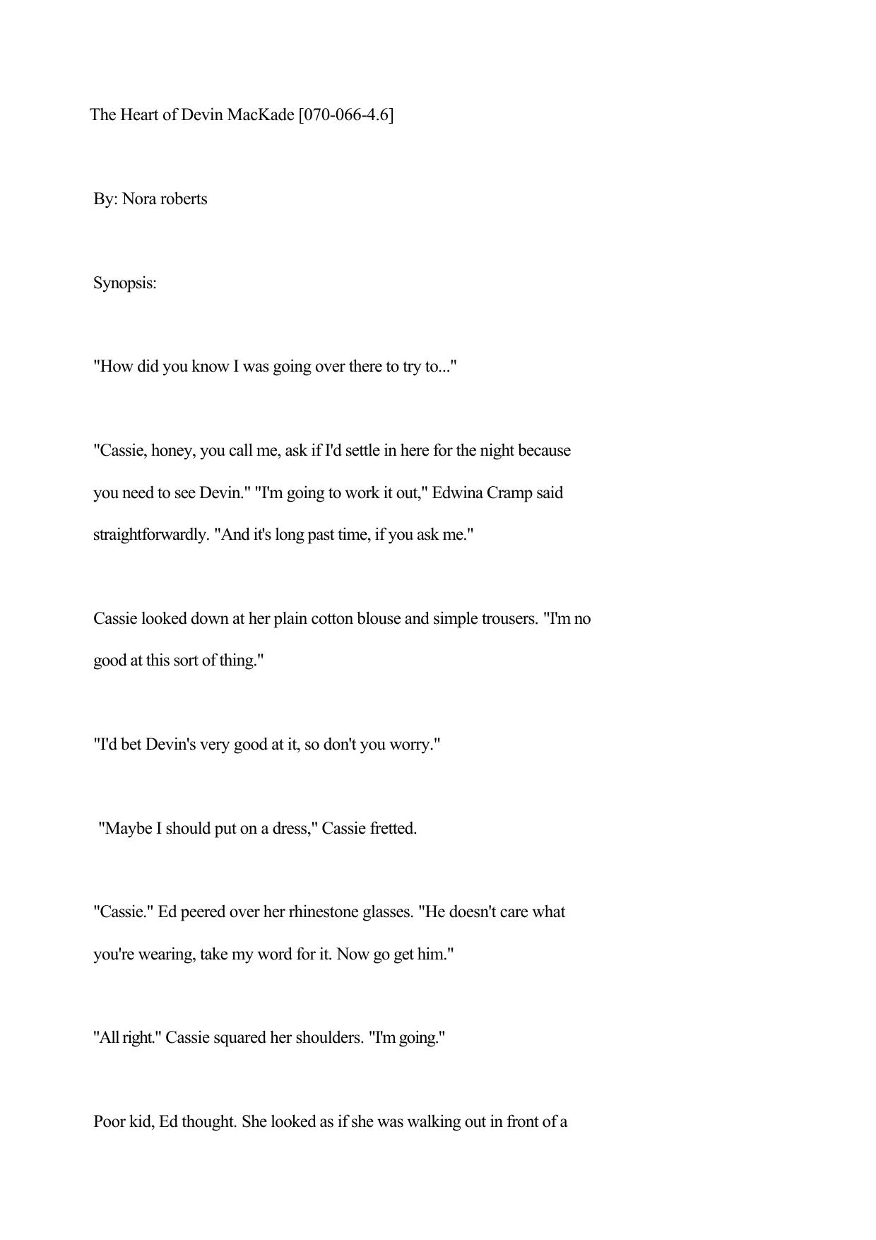 Nora Roberts - MacKade Series 03 - The Heart of Devin MacKade