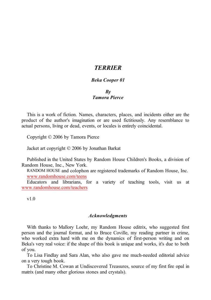 Tamora Pierce - Beka Cooper 01