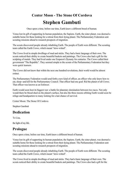 Center Moon - The Stone Of Cordova [Book One]