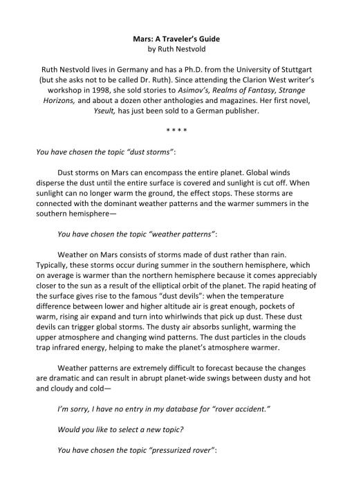 Mars, A Traveler's Guide