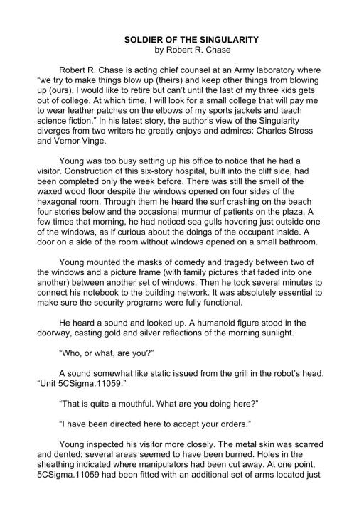 Soldier of the Singularity