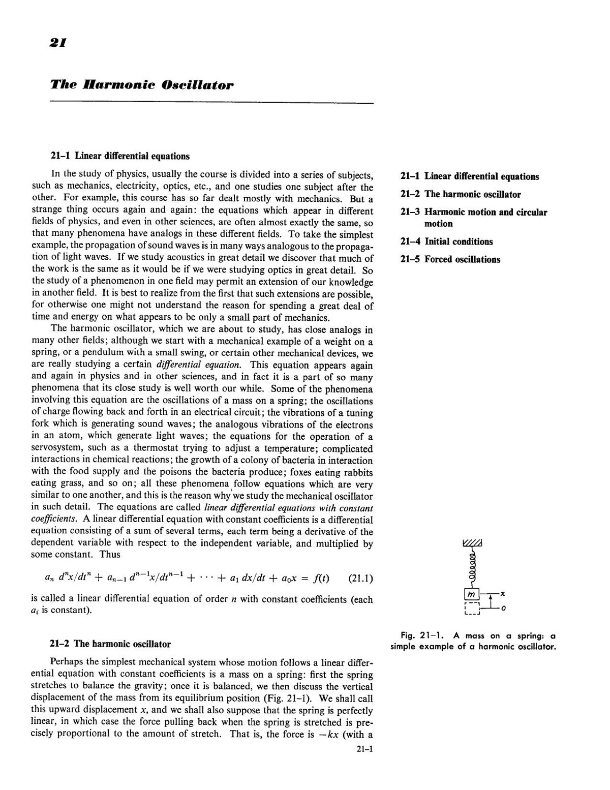 Feynman Lectures on Physics Volume 1 Chapter 21