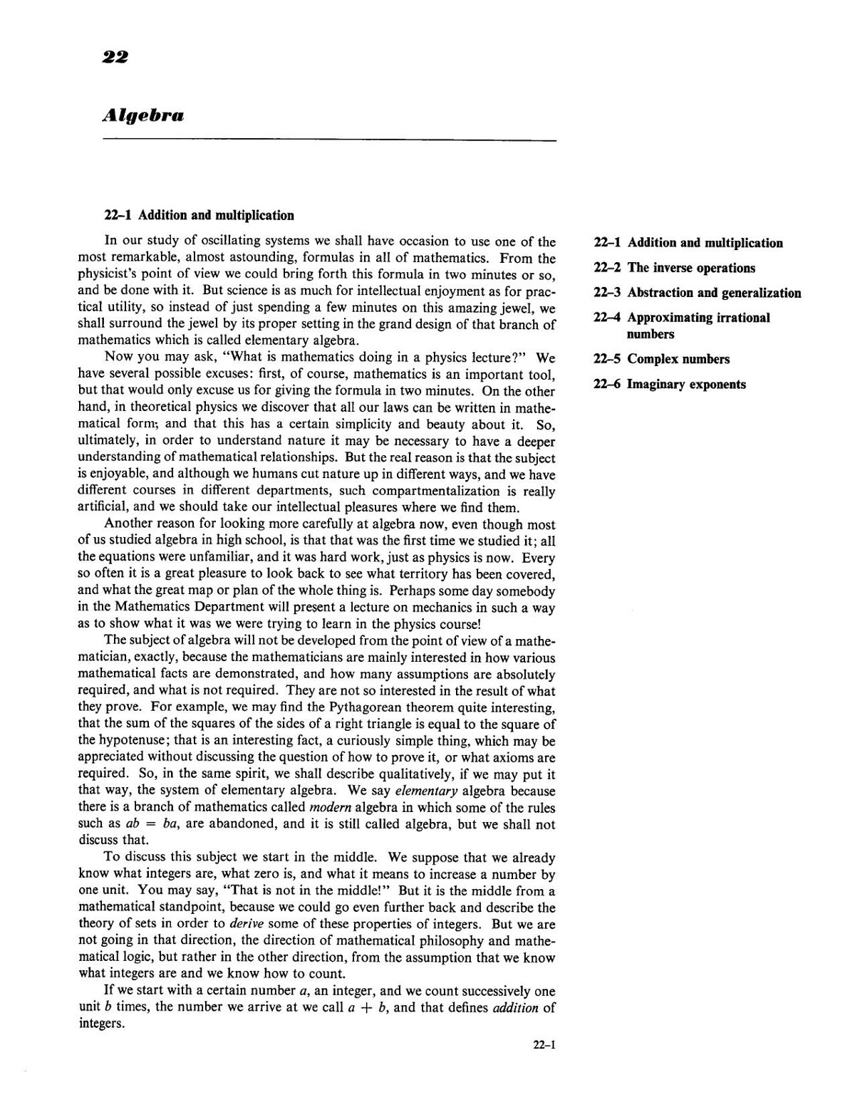 Feynman Lectures on Physics Volume 1 Chapter 22