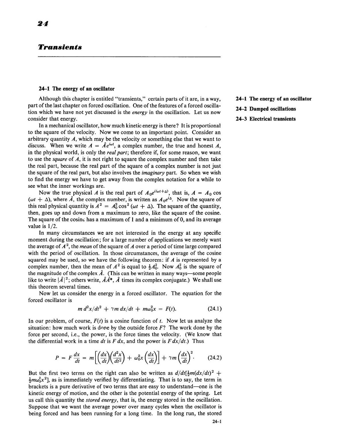 Feynman Lectures on Physics Volume 1 Chapter 24