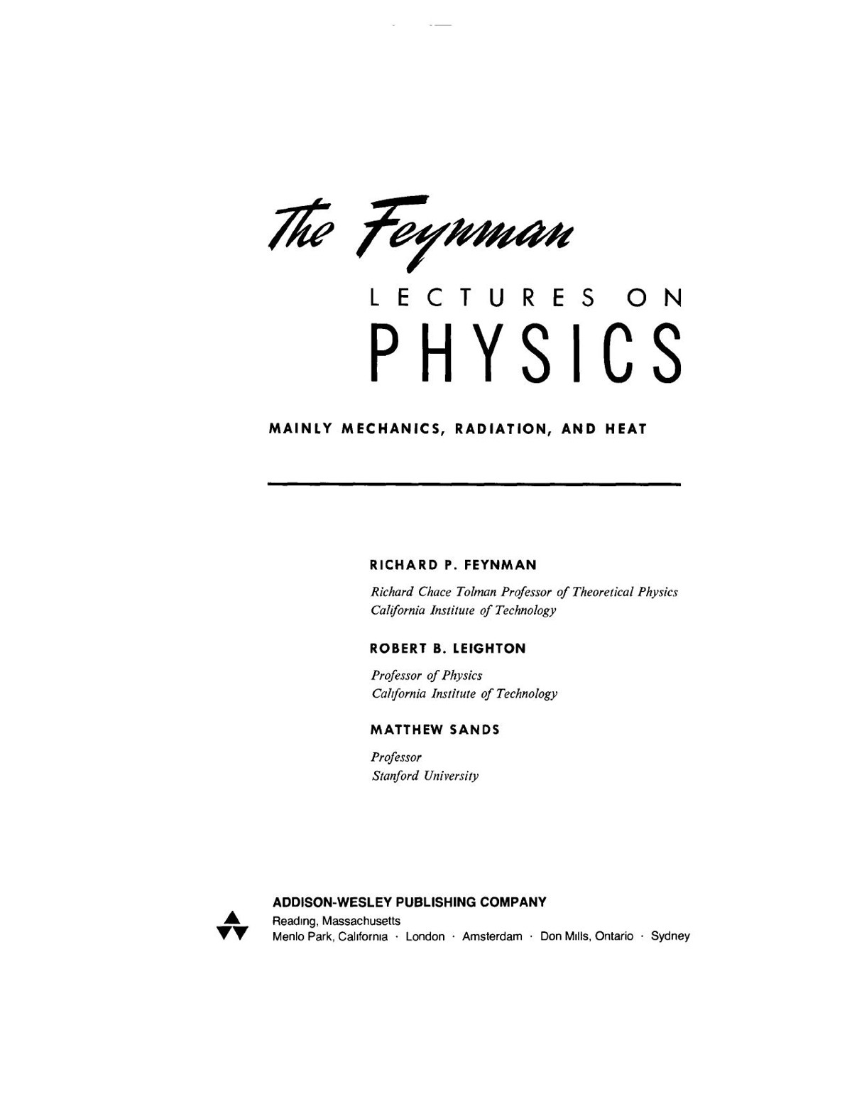 Feynman Lectures on Physics Volume 1 Chapter 01