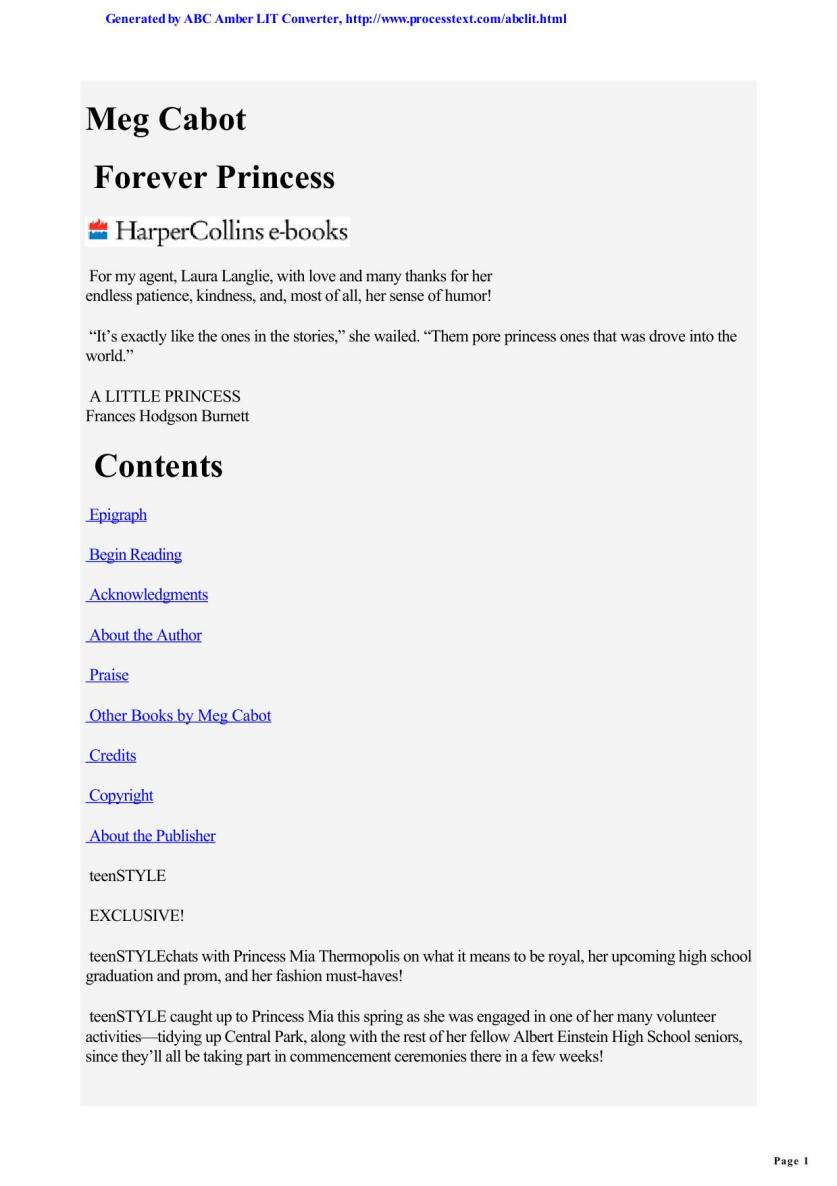 Princess Diaries, Vol. X: Forever Princess