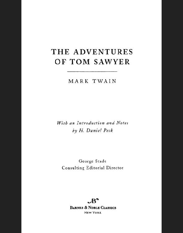 Adventures of Tom Sawyer (Barnes & Noble Classics Series)