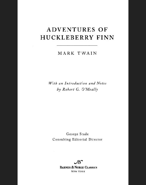 Adventures of Huckleberry Finn (Barnes & Noble Classics Series)