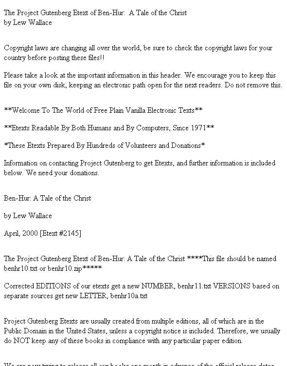 Ben-Hur, A Tale of the Christ