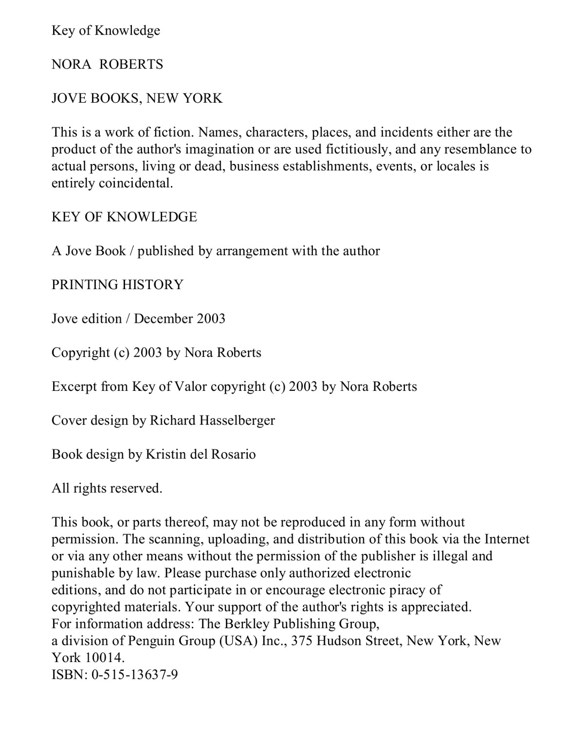 Nora Roberts - Key 02