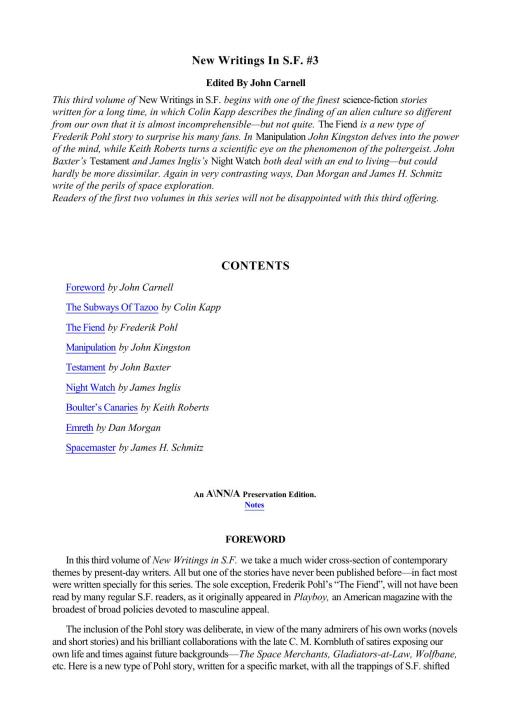 New writings in SF: 3