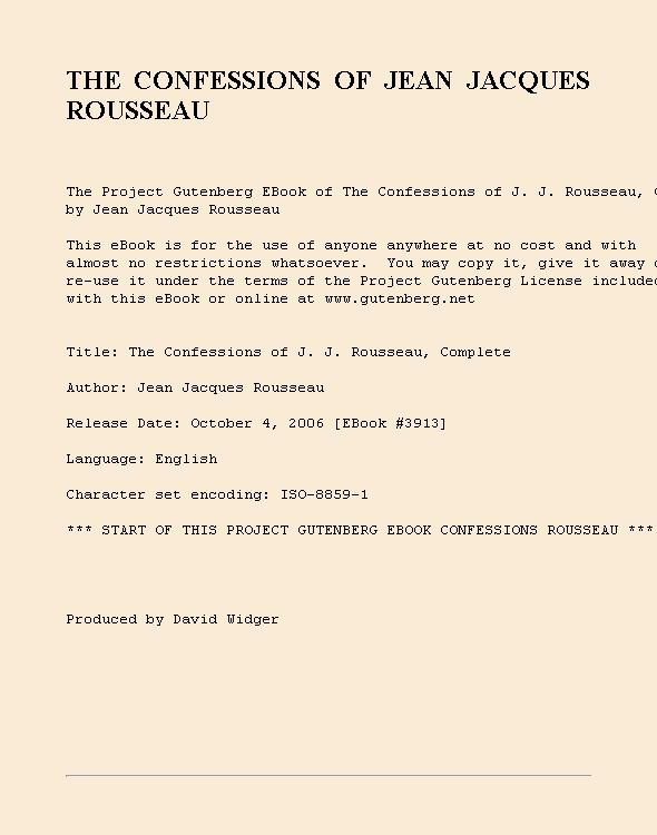 The Confessions of J. J. Rousseau — Complete
