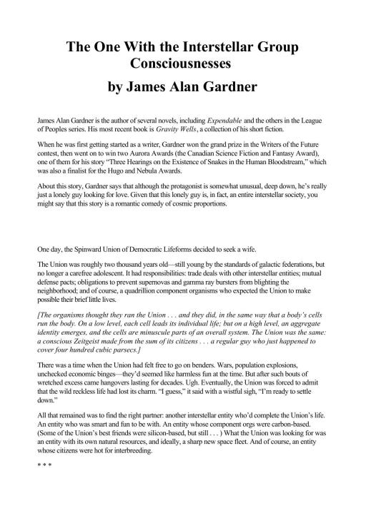 The One With the Interstellar Group Consciousnesses