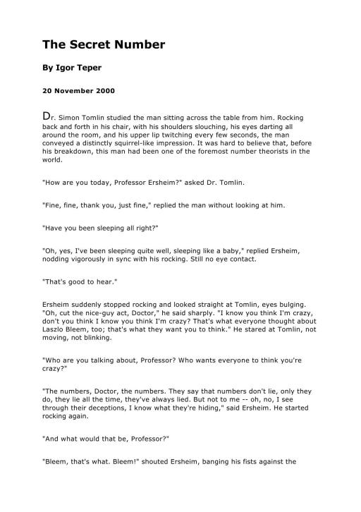 The Secret Number