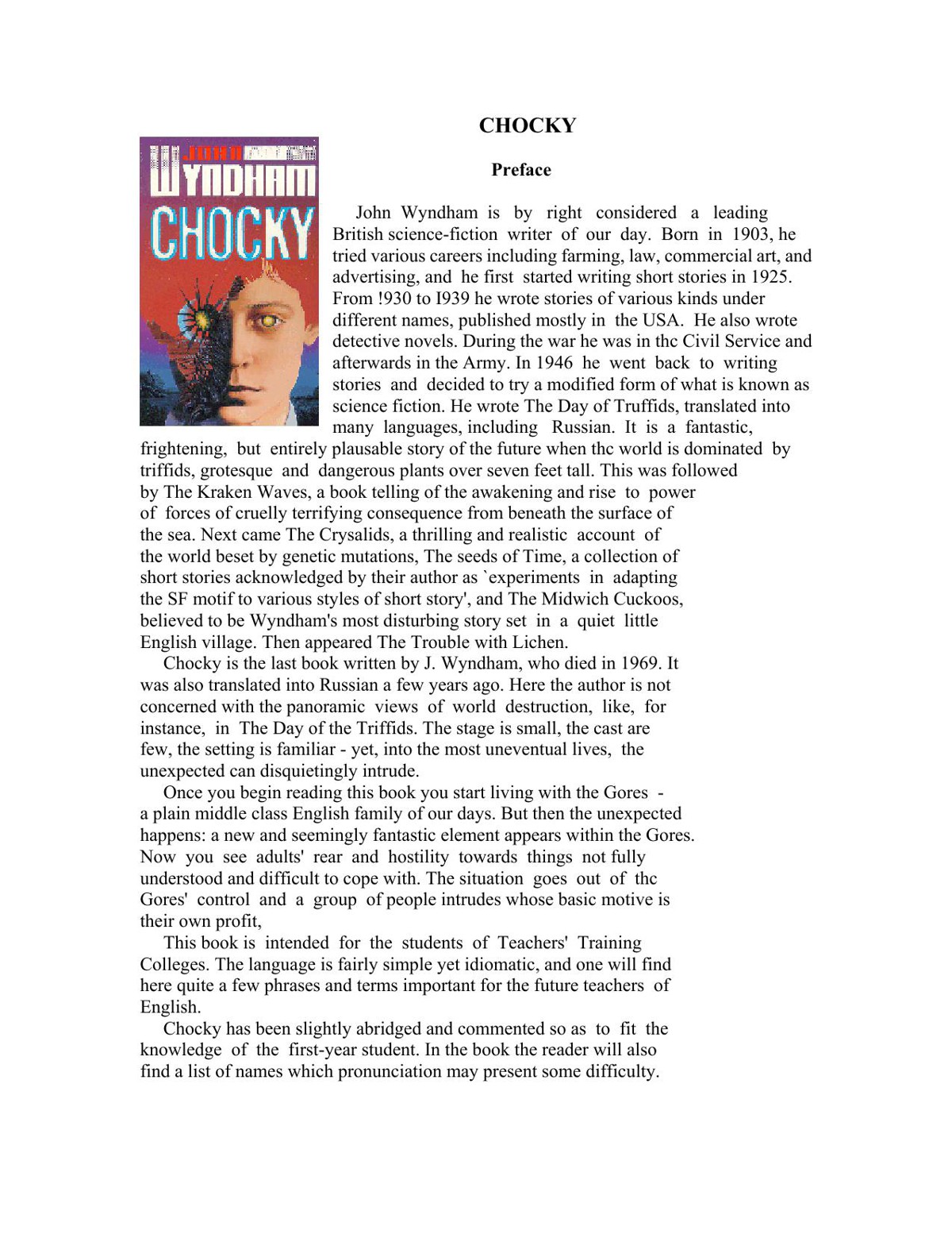 Microsoft Word - Wyndham, John - Chocky.rtf