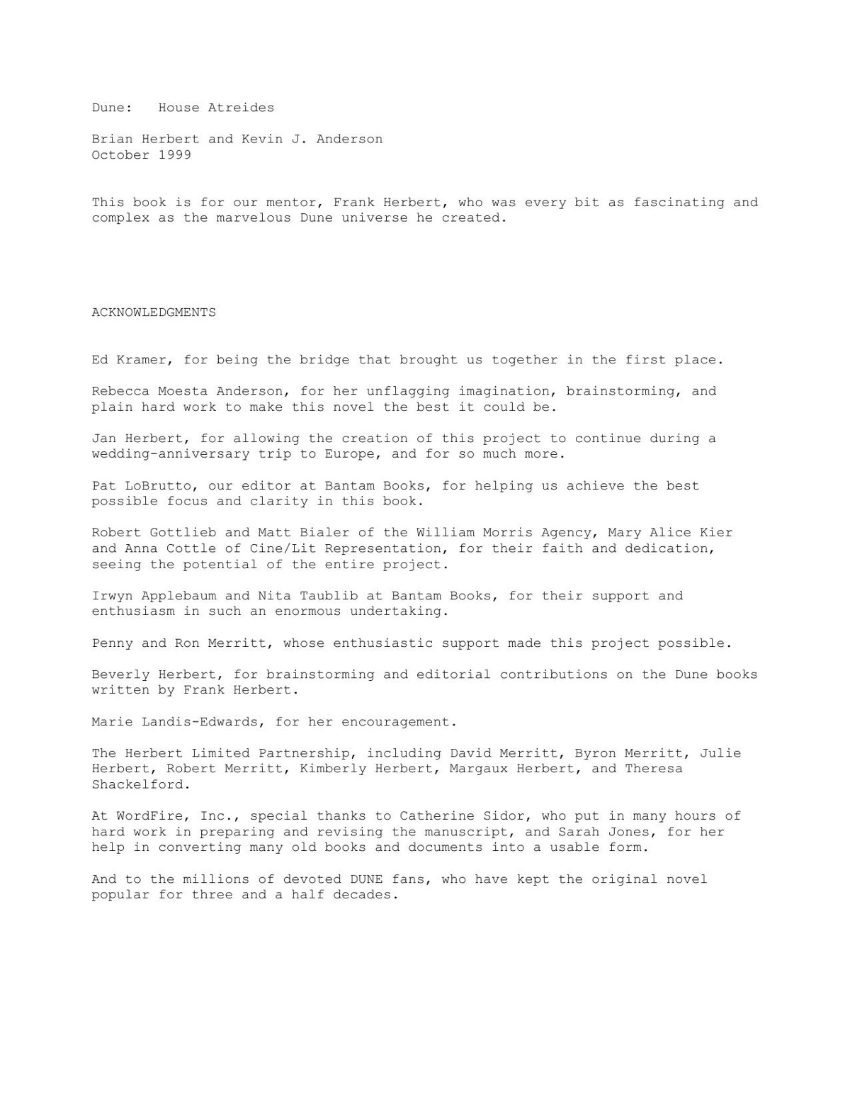 Brian Herbert & Kevin J. Anderson - Dune