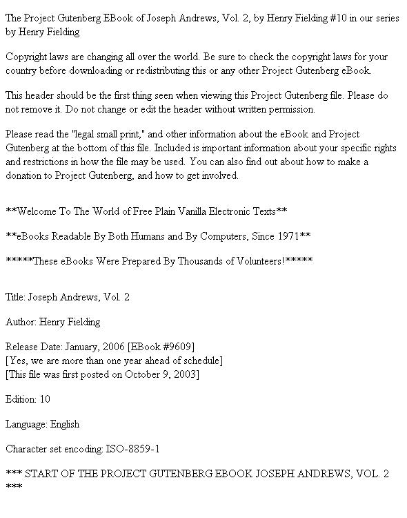 Joseph Andrews, Volume 2
