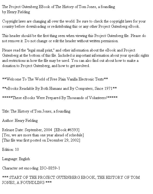 History of Tom Jones, a Foundling