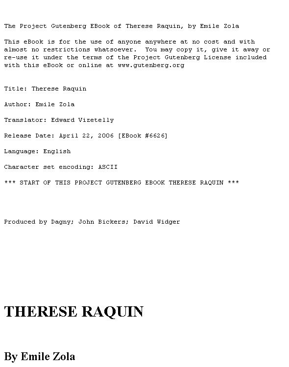 Theresa: a new translation of "Theŕes̀e Raquin".