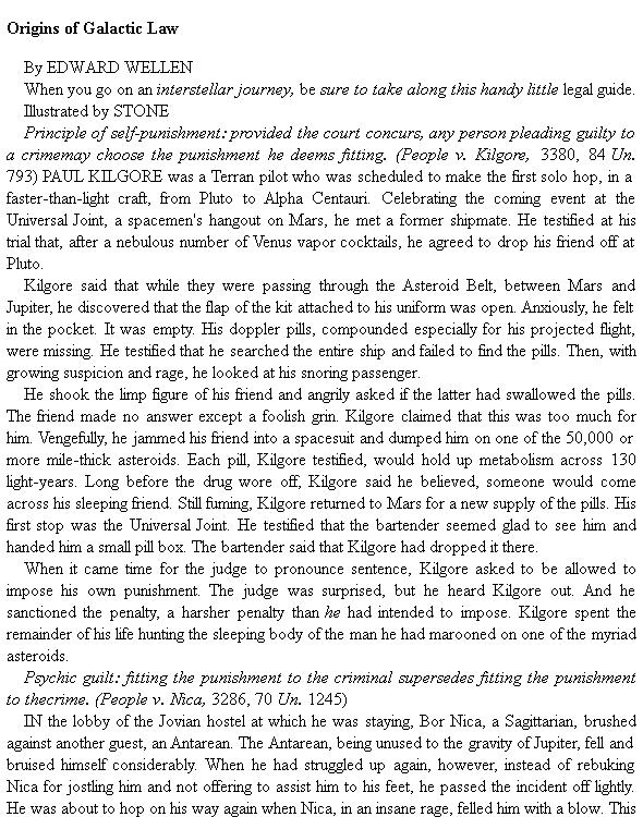 Origons of Galactic Law