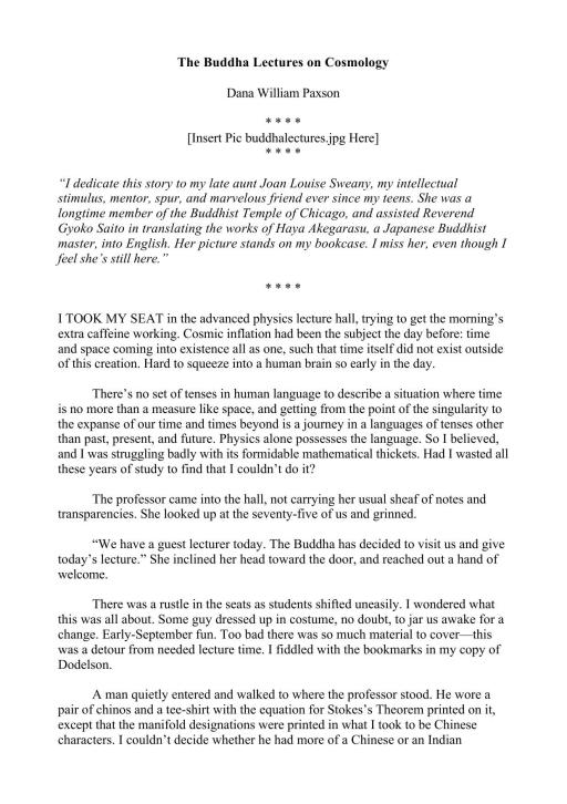 The Buddha Lectures on Cosmology