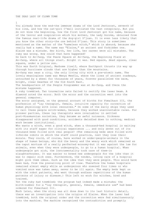 [Instrumentality Of Mankind] The Dead Lady Of Clown Town