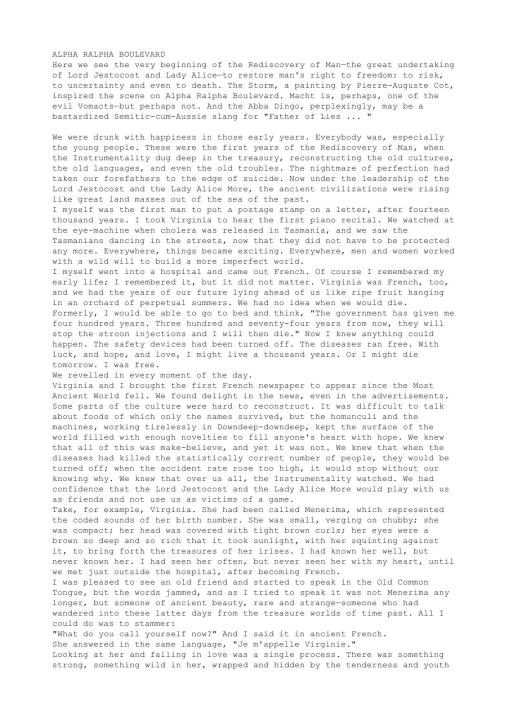 [Instrumentality Of Mankind] Alpha Ralpha Boulevard