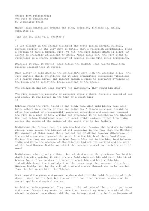 The Fife Of Bodidharma