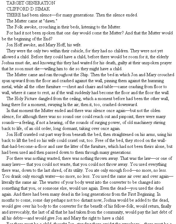 Strangers in the Universe 01 Target Generation