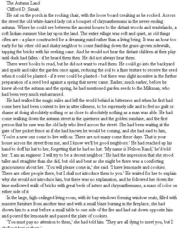 An Autumn Land and Other Stories