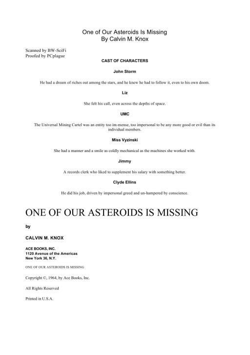One of our asteroids is missing