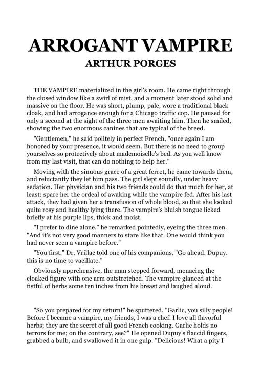 The Arrogant Vampire