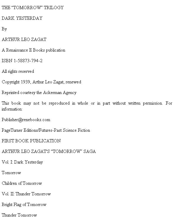 Tomorrow Trilogy Dark Yesterday